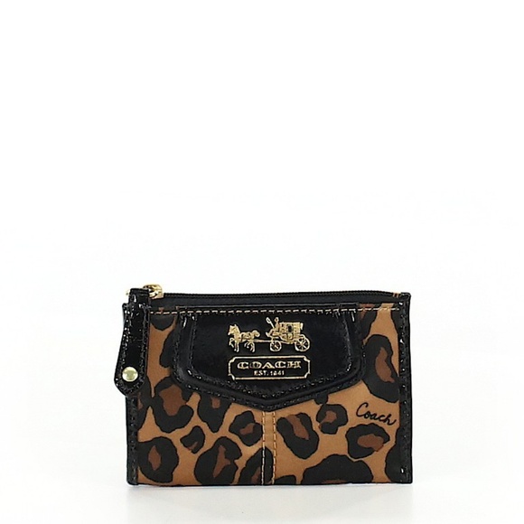 Coach Handbags - Coach Leopard Print Coin Pouch Purse Bag